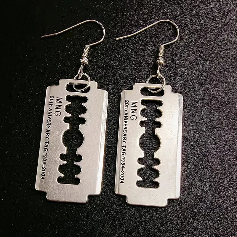 

Razor Blade Earrings , Gothic, silver color, Emo Jewellery , Goth , Punk , Kitsch , Handmade Jewellery , Handmade