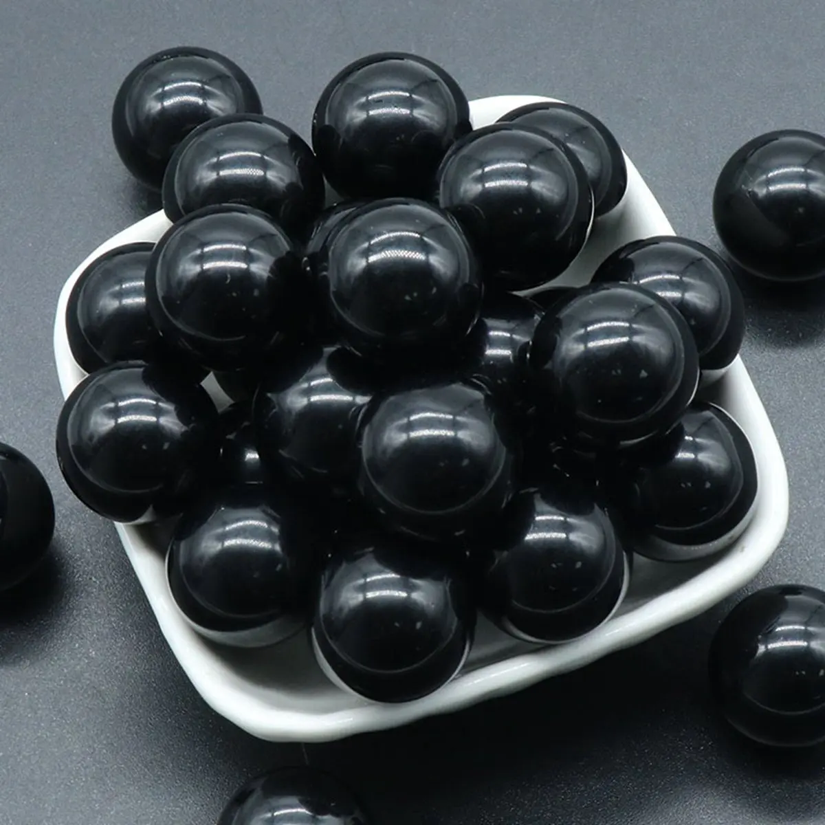 

16PCS 20MM Black Obsidian Stress Relief Spheres & Balls Polished Meditation Balancing Home Decoration Crystal Beads