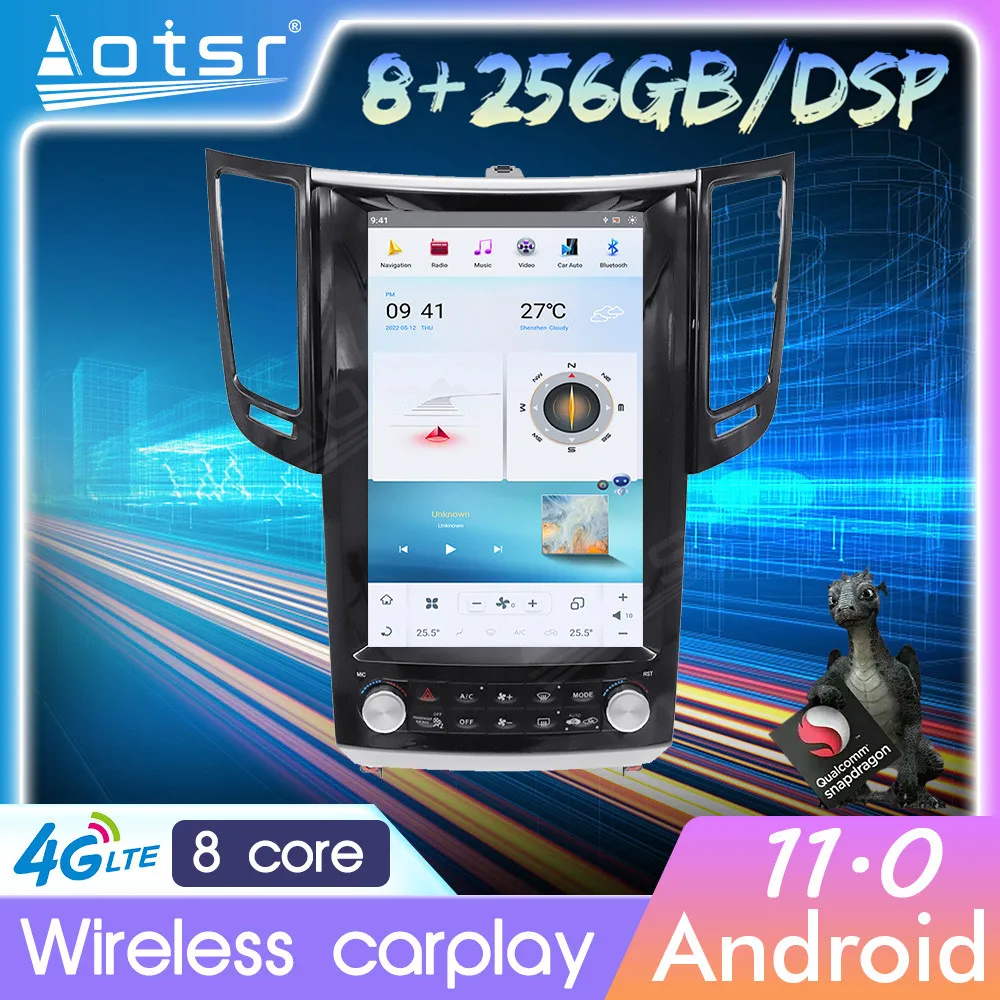 

Android 11 автомобильный Радио центральный мультимедийный плеер Carplay для Infiniti FX FX25 FX35 FX37 QX70 2009-2016 GPS экран стерео головное устройство