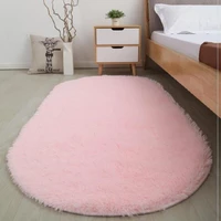 pink carpet oval thick bedside plush carpet modern children room bedroom floor mat rugs living room solid color design bath mat