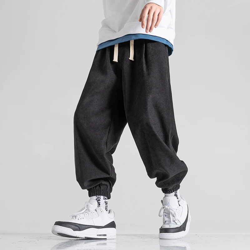 Fashion Men's Harem Pants Large Size Solid Color Male Casual Joggers Pants Elastic Waist 2022 Spring New Trousers