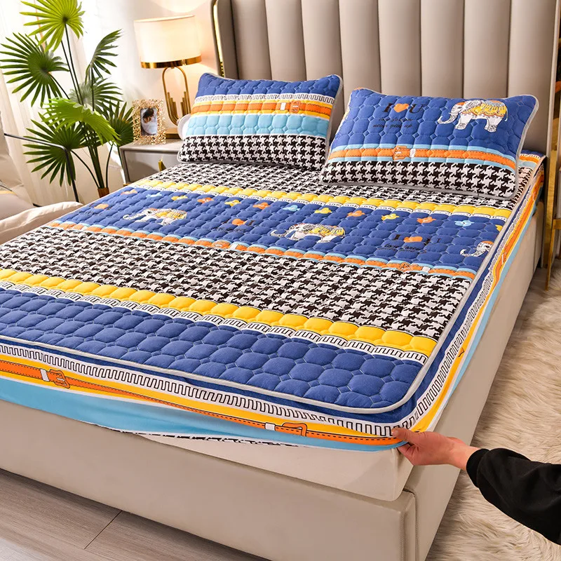 

1piece Thick Quilted sheets for bed adjustable elastic mattress cover Multi Size sheets(Need Order Pillowcases)