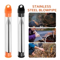 portable fire tube retractable stainless steel blowpipe pocket bellows blow outdoor survival tool camping hiking equipment