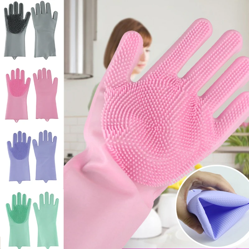 Pet Grooming Cleaning Gloves Dishwashing Cleanner Kitchen Clean Dog Cat Bathing Gloves Dishwashing Scrubber Hair Removal Glove