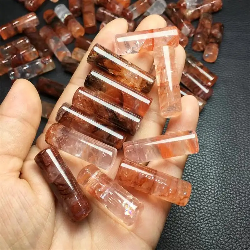 Цилиндрическая Подвеска из натурального красного огненного кварца 5 шт. ожерелье