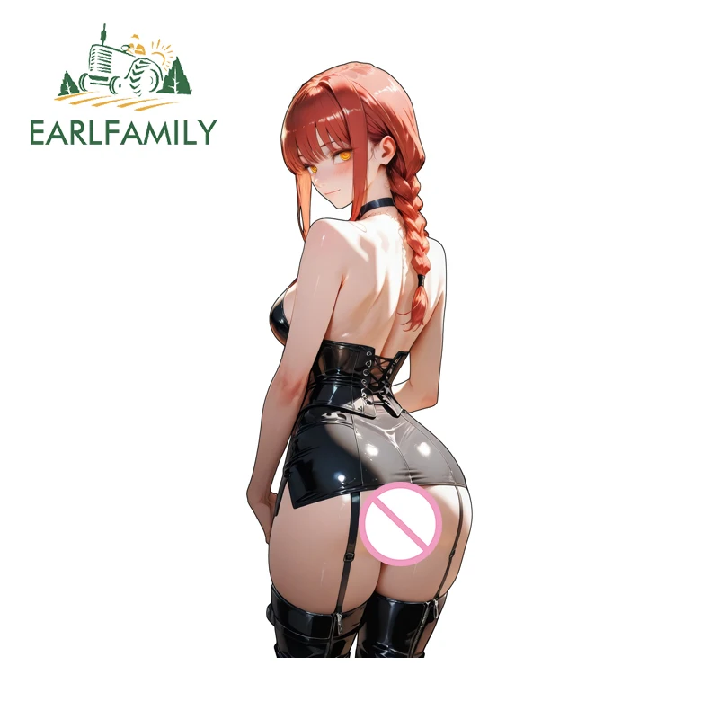 

EARLFAMILY Наклейки на окно автомобиля с Макимой (сексуальная задница), горячий аниме-товар, NSFW, 3D-наклейки для маскировки царапин, подходят для защиты дверей автомобиля