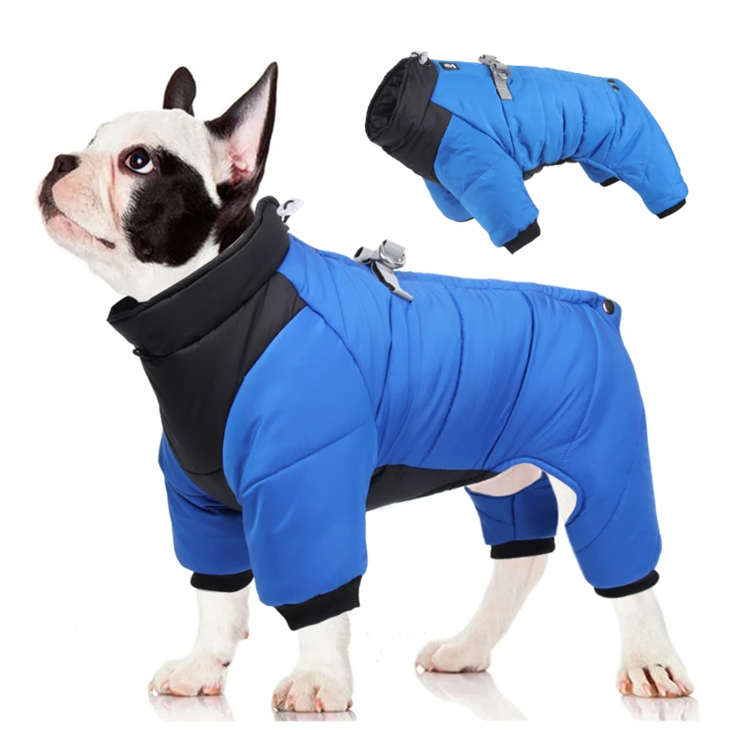 

Зимняя теплая утолщенная куртка для собак, водонепроницаемая одежда для маленьких и средних собак, пальто для щенков, осенняя одежда для Мопса