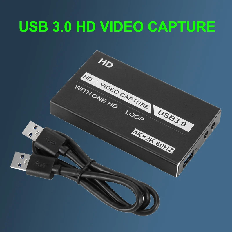 

USB 3.0 HD 4K 60Hz Video Capture HDMI to USB Video Capture Card Mobile Game Live Stream Broadcast Support Windows Linux OSX