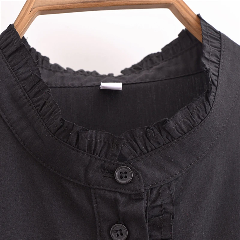 Новинка осени 2024 женское черное поплиновое платье-рубашка KEYANKETIAN свободные