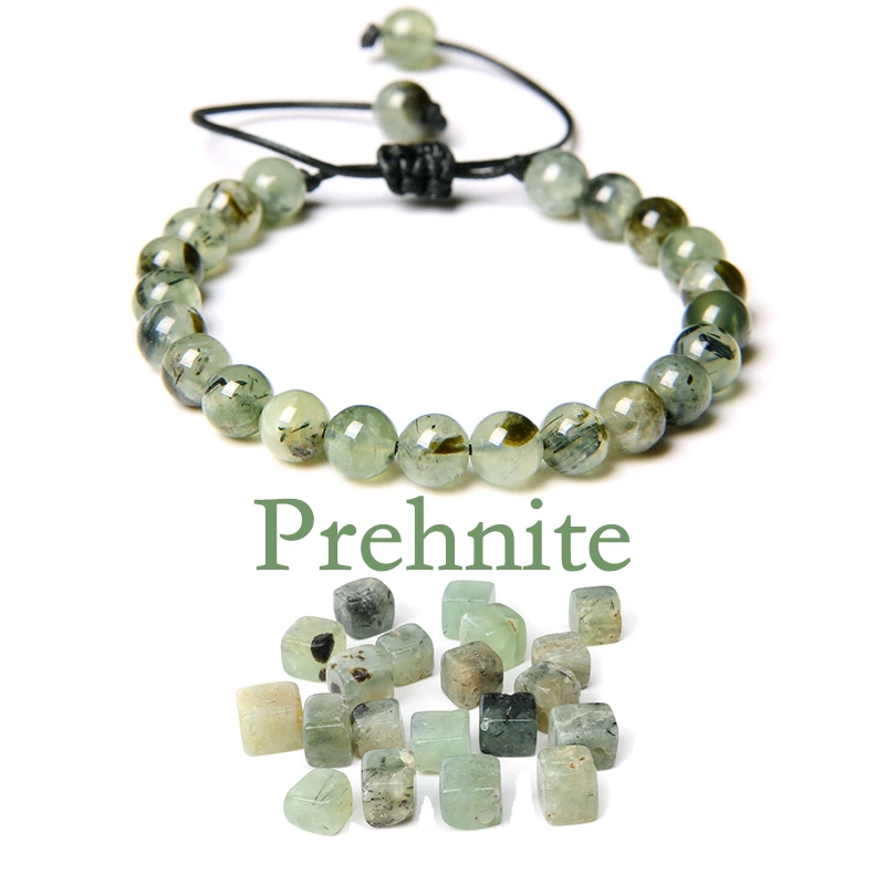 

Green Natural Stone Braided Bracelet Prehnite Quartz Crystal Beads Bracelets For Women Men Fashion Exquisite Jewelry Wholesale