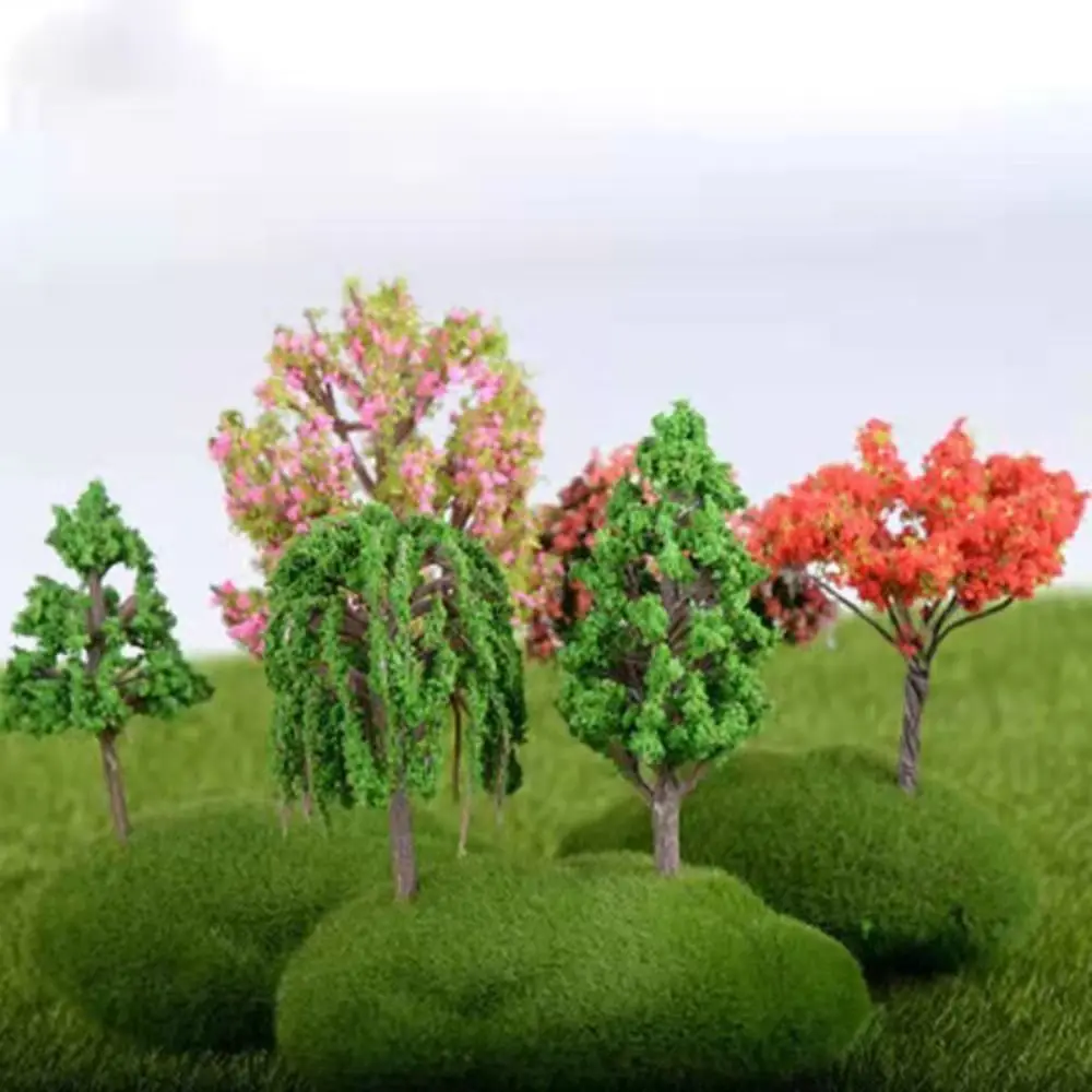 

Rural Style Simulation Trees Landscape Plastic Sakura Miniatures Creative for Micro Landscape Yard Garden Home Decoratio