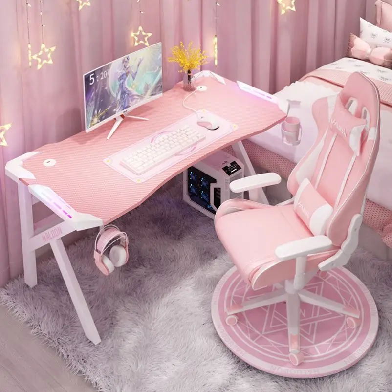 Розовый стол настольный компьютерный семейный анкер милый игровой для девочек