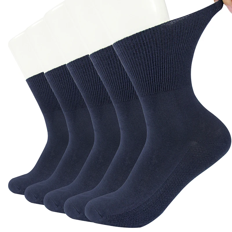 10 Pairs/Lot Diabetic Socks Non-Binding Loose Top Socks Cotton Material Non-slip and Breathable