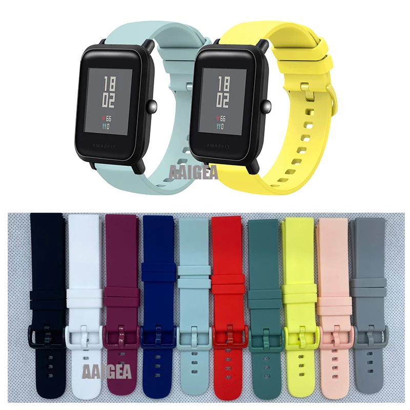 

New Silicone Sport Soft Band Strap for Amazfit Bip 3 Lite S U Pro Pop/Huawei Watch GT3 Pro GT2 2e Replacement Wristbands 20/22mm