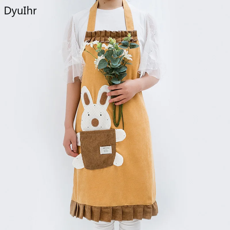 

DyuIhr Cartoon Sleeveless Apron Household Supplies Kitchen Cooking Oil-proof Anti-fouling Apron Cute Rabbit Pocket Design