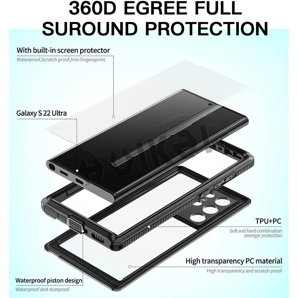 Водонепроницаемый чехол для Samsung S22 S21 S20 Plus Ultra Note 20 |