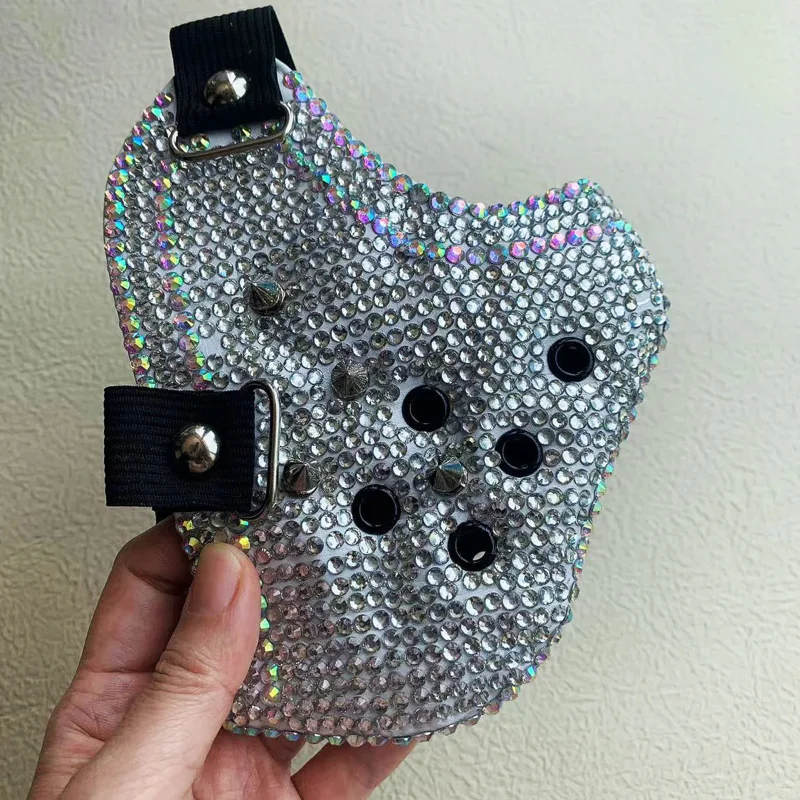 Маска с бриллиантами в стиле панк-рок женская маска для подростков езды на