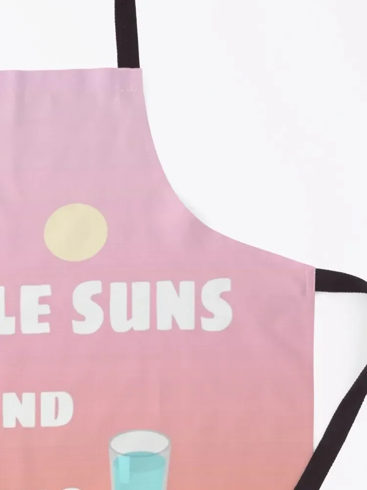 Фартук с двойными солнцами и синим молоком кухонный фартук для женщин мужчин