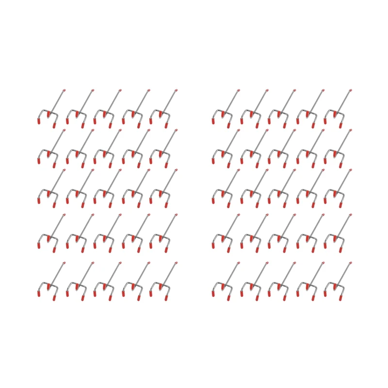 

50Pcs 100Mm Pegboard Hooks Slat Wall Retail Display Shop Peg Hang Fits Home Hanger Chrome Metal 1-1.5Kg Loading