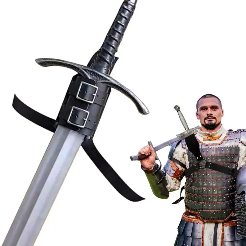 

Back Sword Holder Belt Shoulder Scabbard Amor Case Larp Accessory Medieval Knife Sheath Rapier Leather Holder Prop For Adult