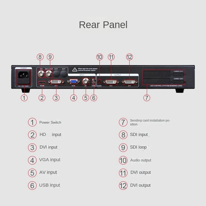 

LED Video Processor Ams-Mvp300s Sdi Interface DVI VGA CV Input Support Linsn Sending Card Led Display Controller UK Plug