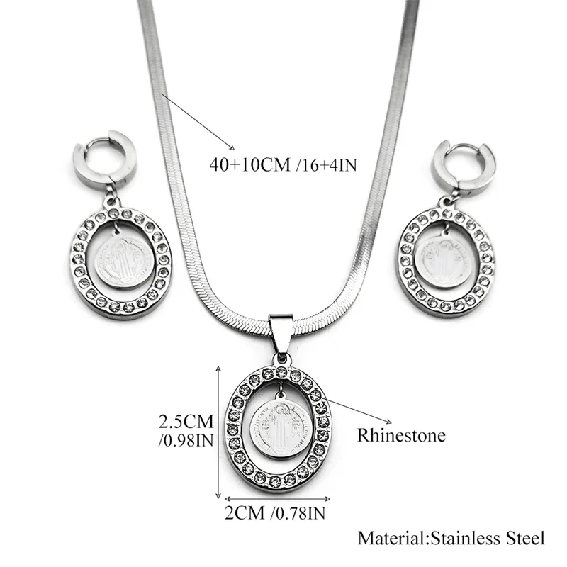 Комплект из колье и серёг нержавеющей стали