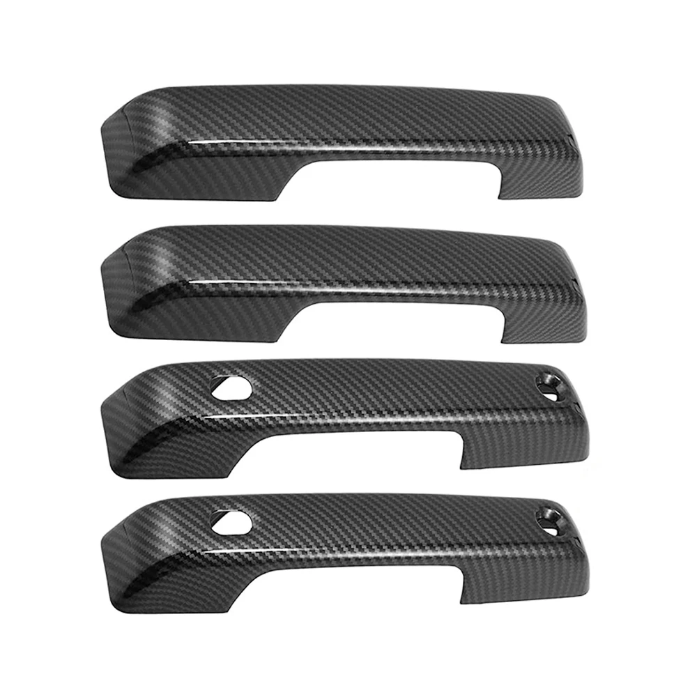 

ABS Carbon Fiber Chrome Exterior Door Handle Cover Trim for Ford F150 2021-2022