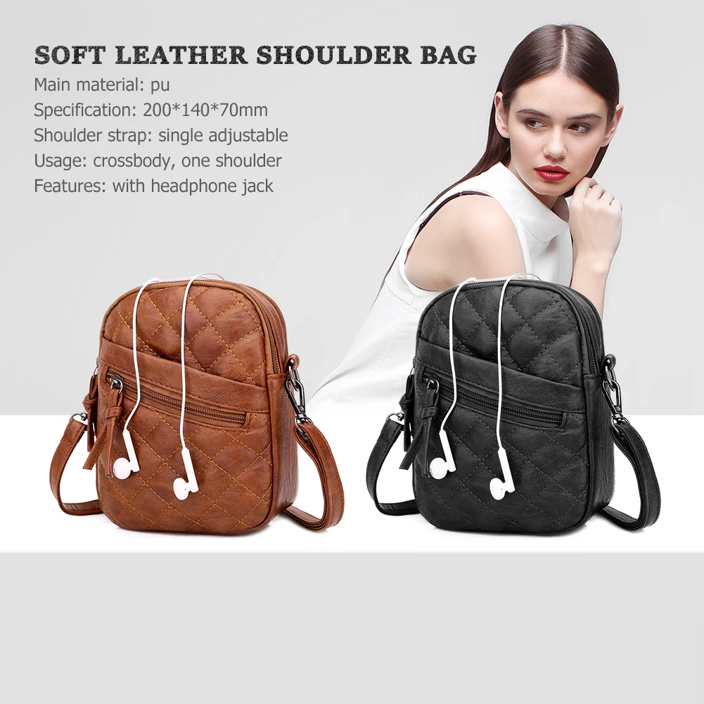 

Простая Сумка через плечо из искусственной кожи однотонная простая клатч с несколькими карманами для путешествий маленькие сумки для женщ...