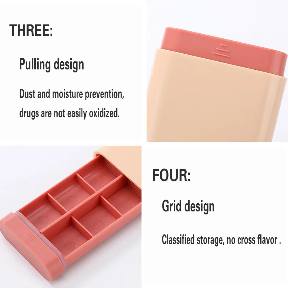 Портативный дорожный контейнер для таблеток с витаминами органайзер лекарств