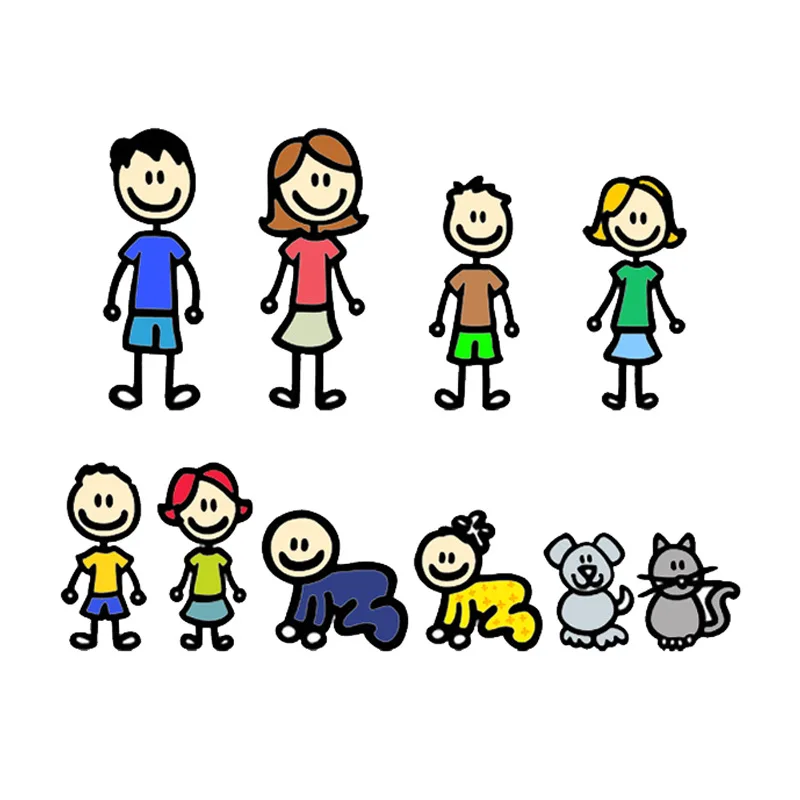 

Счастливая детская семейная наклейка на автомобиль, Стайлинг кузова автомобиля, мультяшная виниловая наклейка, забавное украшение, автомобильные наклейки 20 см * 15 см