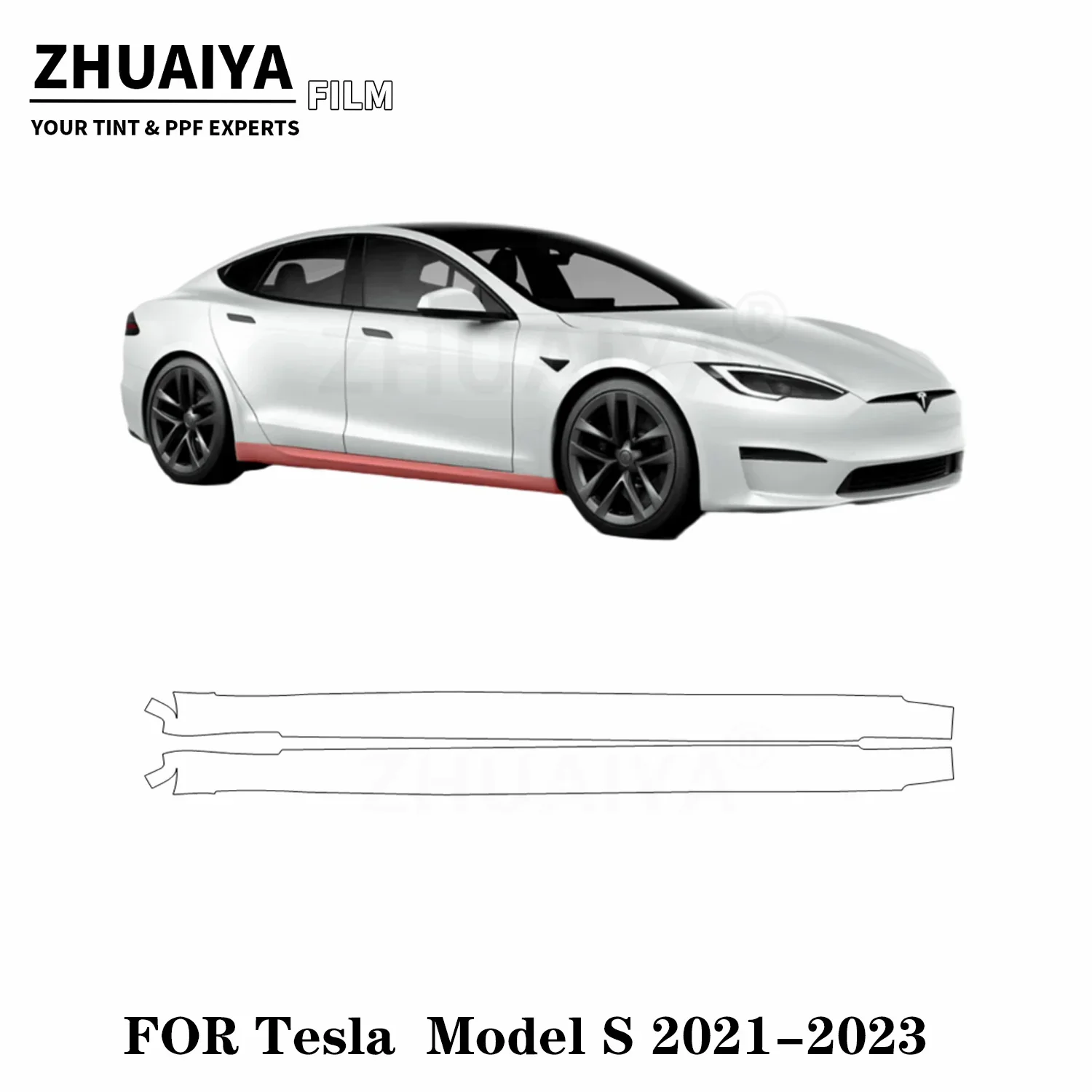

Для Tesla Model S Rocker Panel PPF Защитная пленка для краски 8mil 2021 2022 2023 пленка для кузова автомобиля