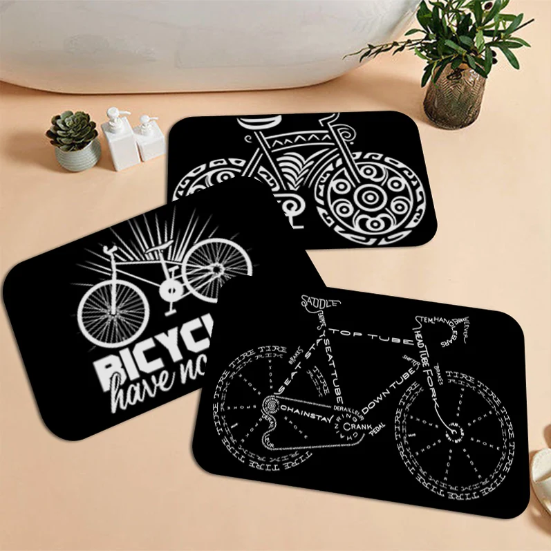 

Bicycle Amazing Anatomy Mountain Bike Floor Mat Nordic Style Bedroom Living Room Doormat Home Balcony Anti-Slip Doormat Area Rug