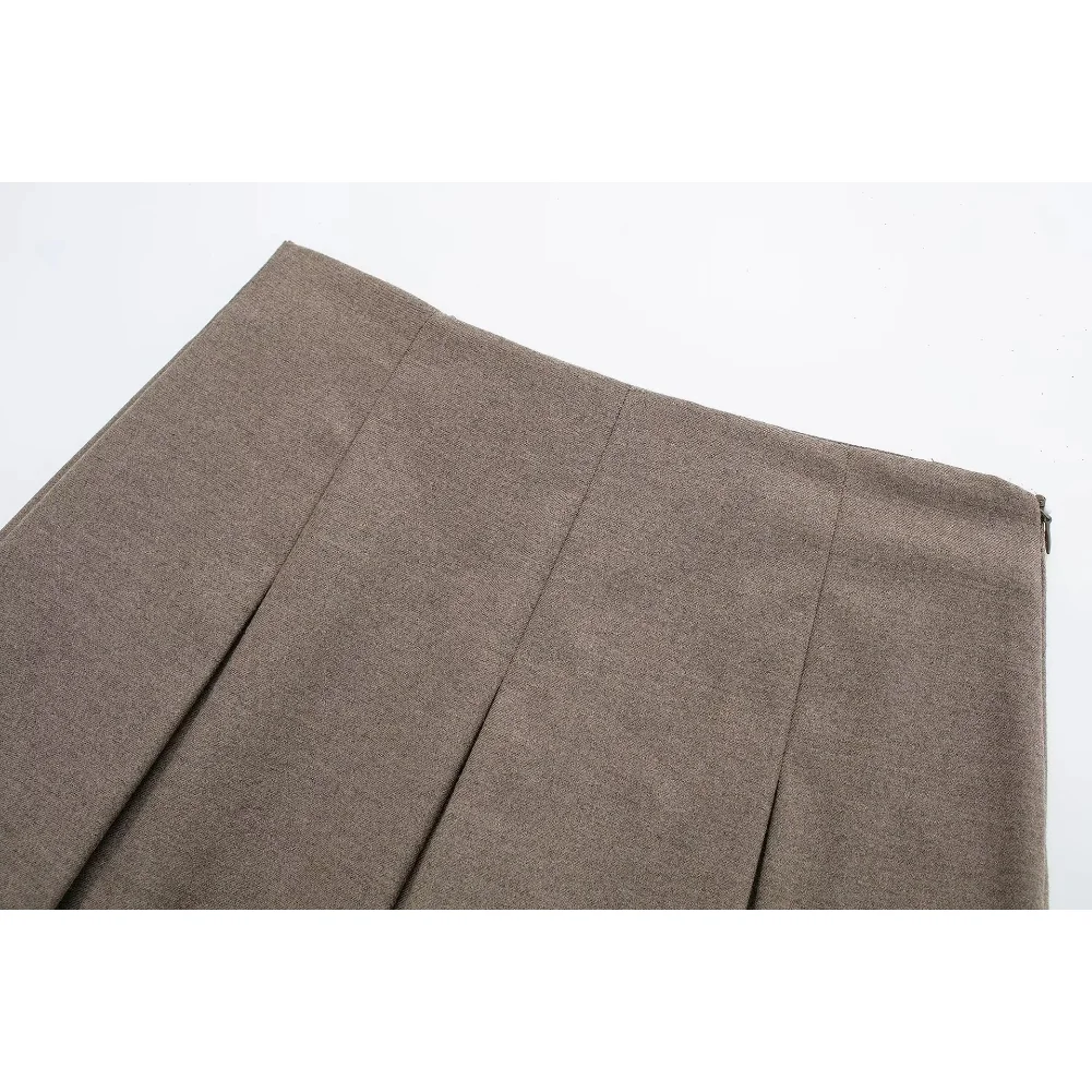Casual Comfortable Shorts Skirt 2023 Summer New Coffee Color Slim High Waist Pleated Female Shorts Skirt Daily Versatile Pants
