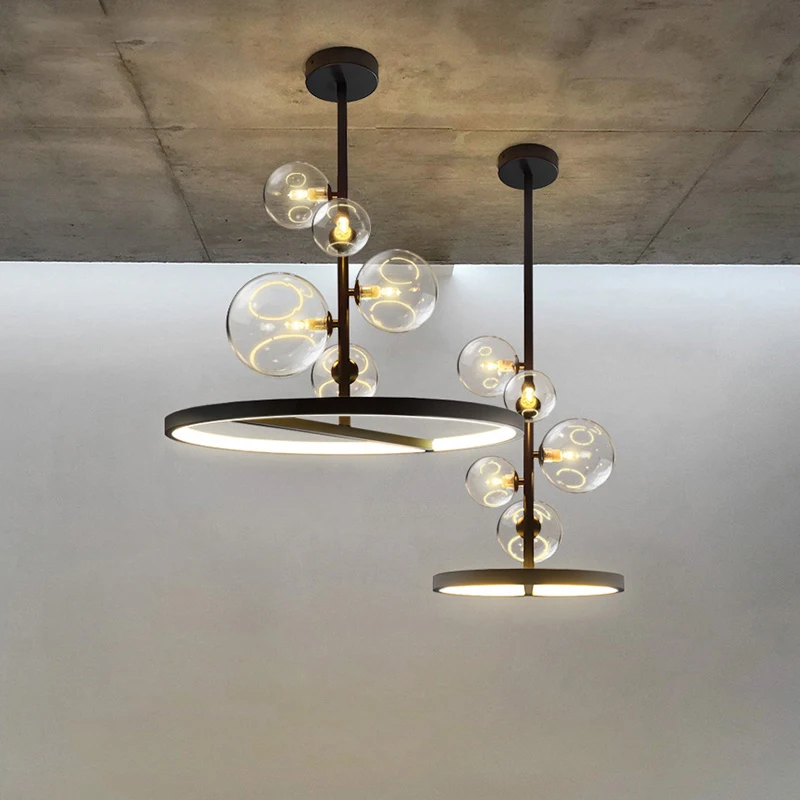 

Nordic Modern Pendant Light Led Circle Ceiling Hanging Pendant Lamps Black Loft Living Dining Room Kitchen Lighting Fixture
