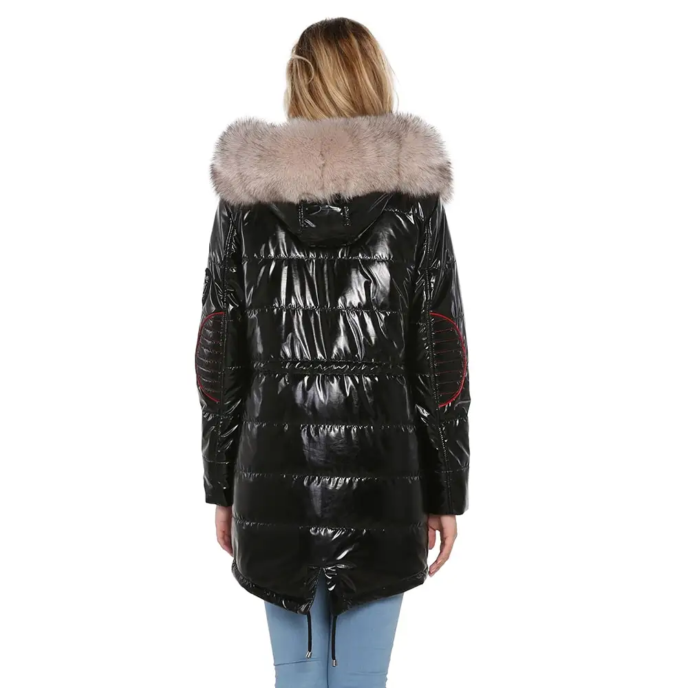 Black red real fur women coat, real fur coat, real fur clothing, fur vest, fur Anorak, real fur Parka