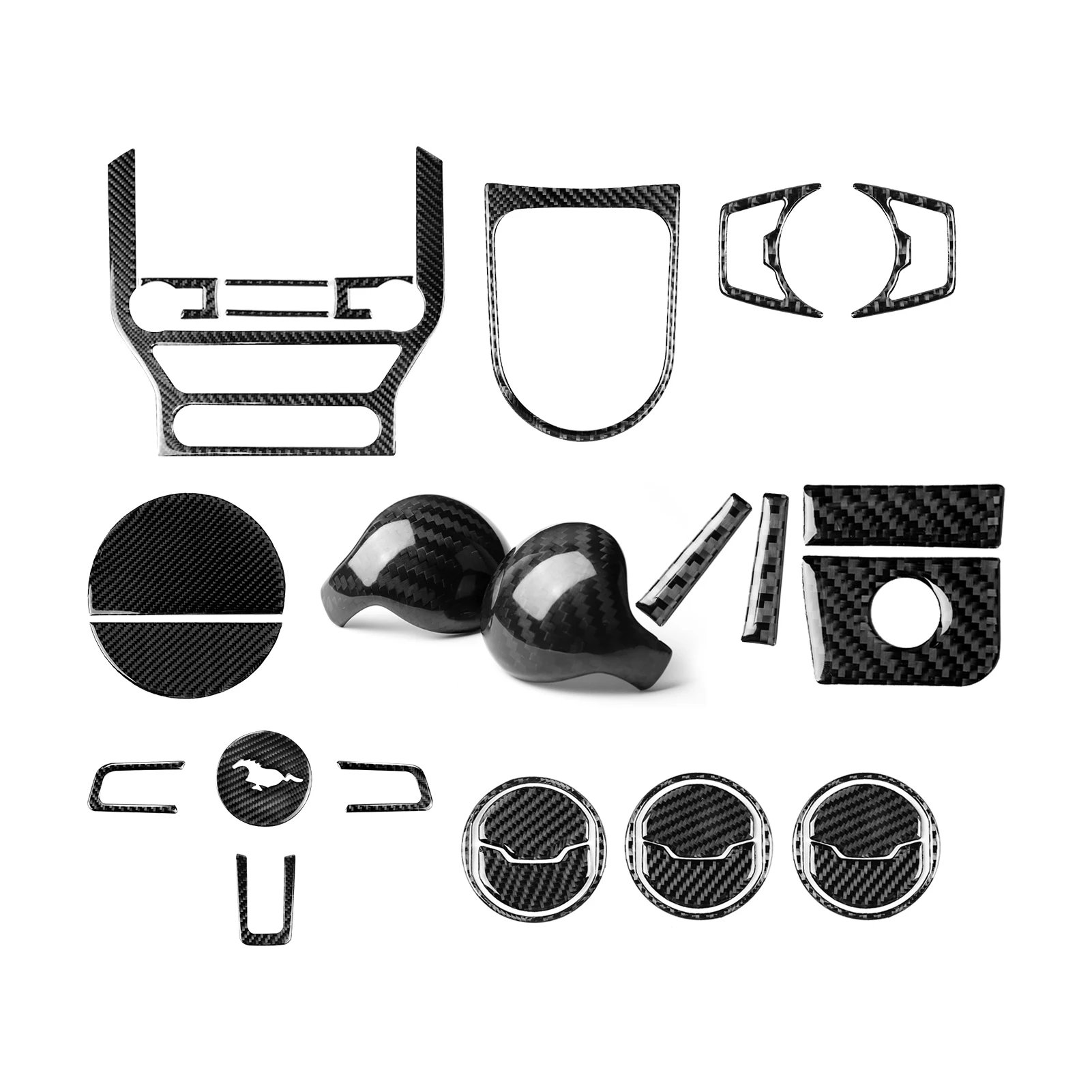 

For Ford Mustang 2015-2019 Carbon Fiber Car Full Set Interior Decoration Trim