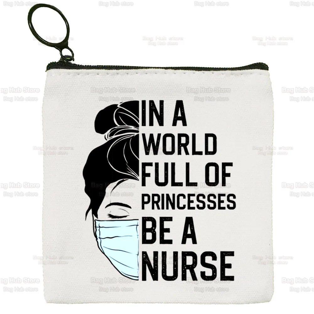 I'm A Nurse Life Canvas Purse Card Key Mini Purse Pouch We Can Do It Nurse Girl Kids Children Cute Small Zipper Coin Purse