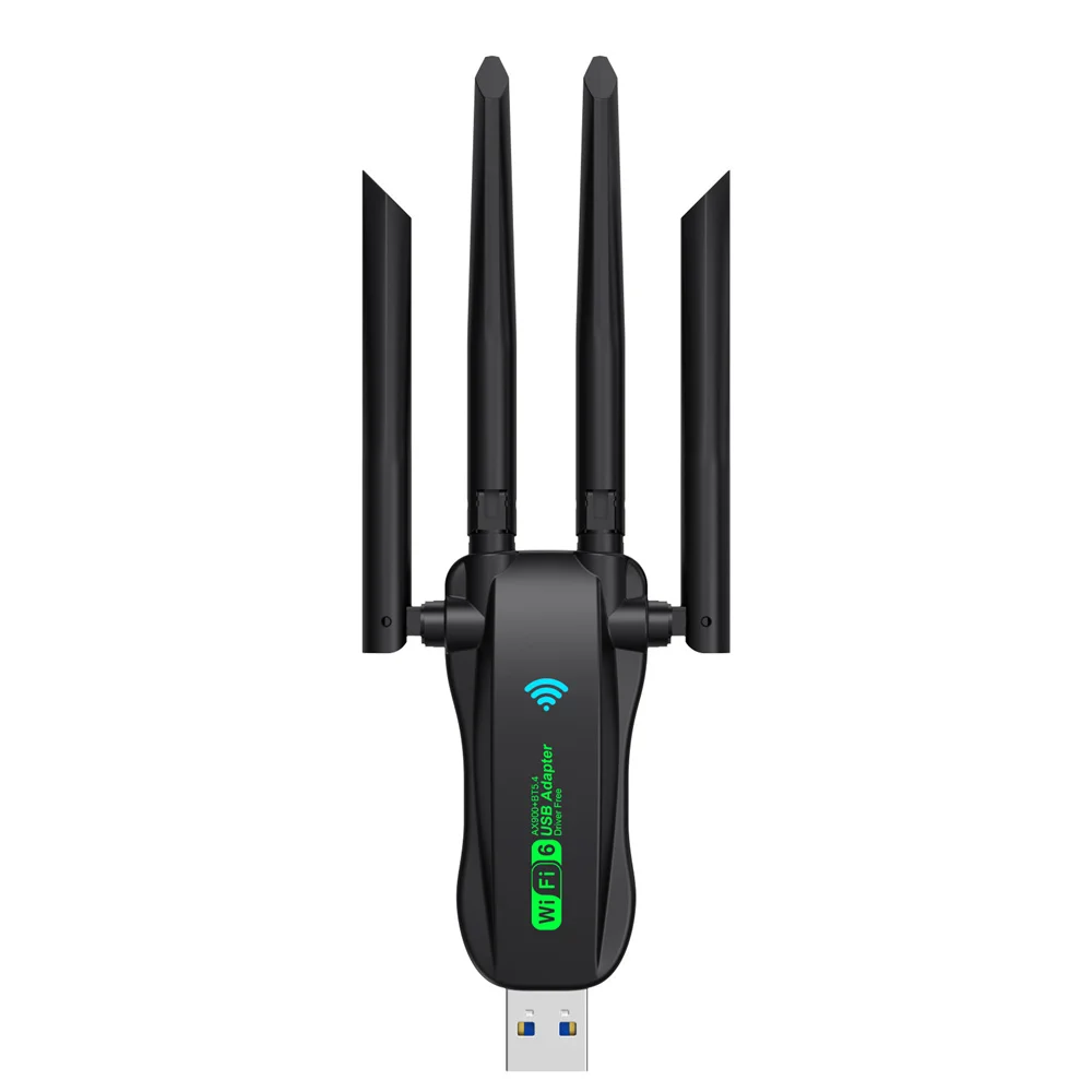 USB-адаптер AX900 WiFi6 с Bluetooth 5.4, двухдиапазонный (2.4G+5.8Ghz), 4 антенны, беспроводной USB-приемник для ПКноутбука (art.: 3920dc86acd4e) - 3920dc86acd4e