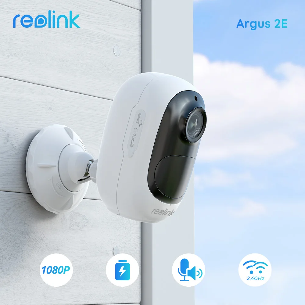 

Reolink Argus 2E Solar-Powered WiFi Camera Outdoor 1080p Full HD PIR Motion Detection 2-Way Audio Wide Viewing Angle Google Home