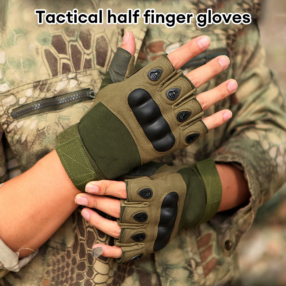 

Перчатки мужские тактические, военные спортивные перчатки с открытыми пальцами, для охоты, стрельбы, езды на мотоцикле
