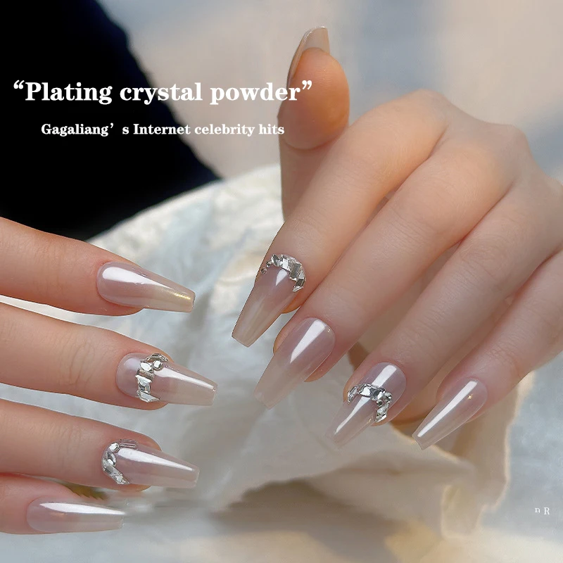 Аврора жемчужные белые ногти блестящая пыль хром Лунный свет белый фрикционы