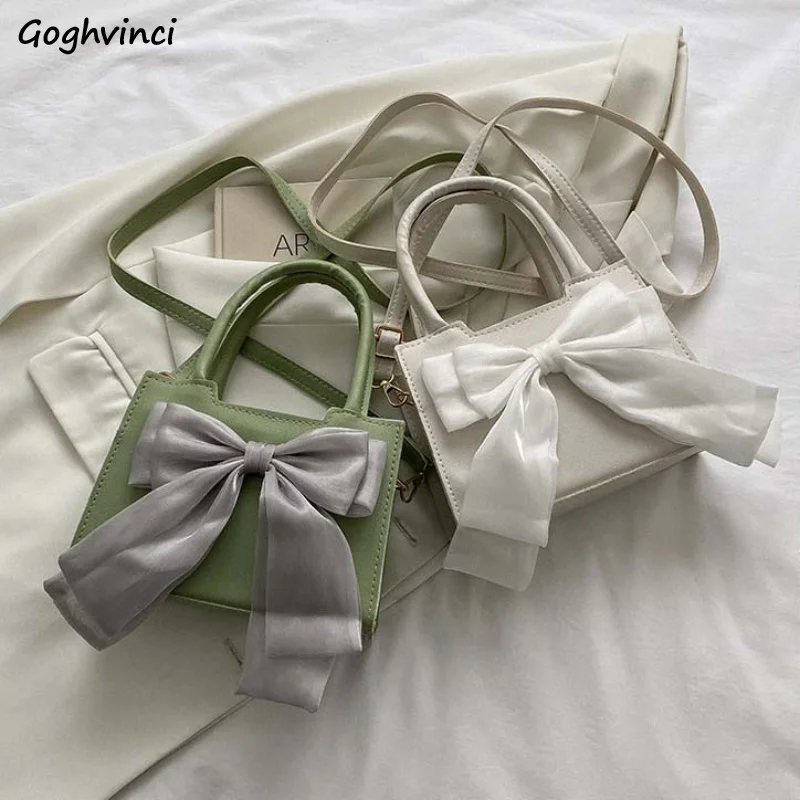 

Korean Sweet Bow Top-handle Bags Women PU Leather Texture OL All-match Fashion Crossbody Shoulder Handbags Female Large Capacity