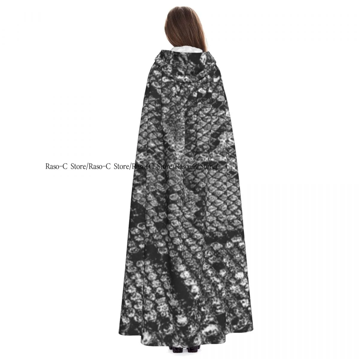 Унисекс взрослый рваный плащ с текстурой змеи и капюшоном длинный костюм ведьмы