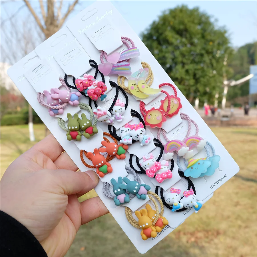 Детские резинки для волос с мультяшными животными головной убор принцессы бант