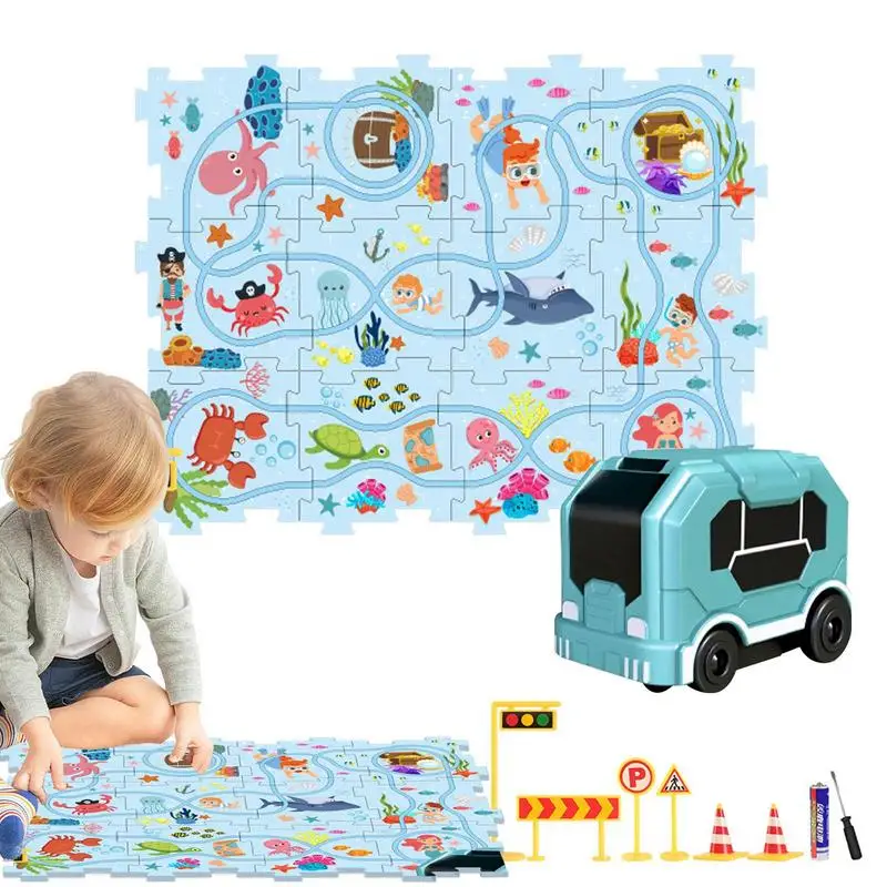 

Сборная электрическая тележка «сделай сам», Игрушечный трек, многоразовая электрическая тележка, строительные игрушки для мальчиков и девочек, подарок на день рождения