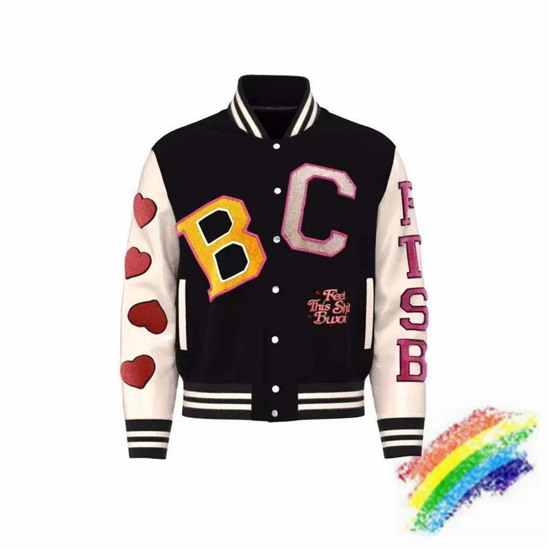 

2021AW Embroidery Kanye Lover Varsity Baseball Jacket Men Women 1:1 High-Quality Coat Heavy Fabric Jackets