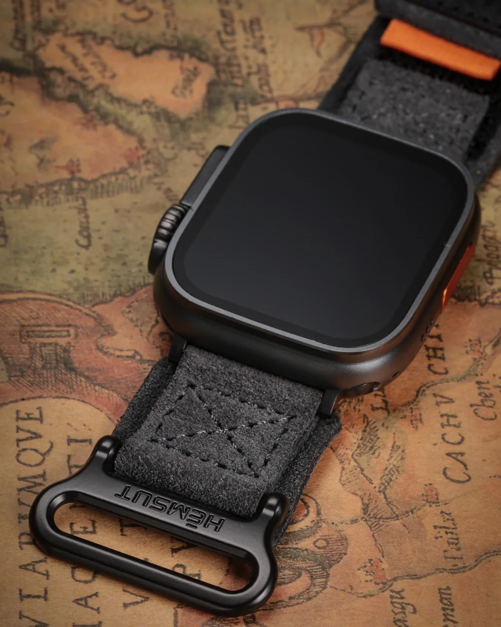 Фото Ремешок для Apple Watch Ultra 49 мм из замши и кожи, модный ретро-дизайн, совместим с Ultra 2, S10, iWatch SE 41, 42, 44, 46 мм №4