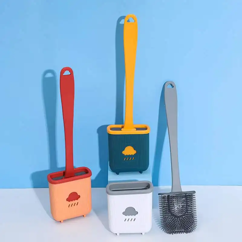 

Wall mounted cloud toilet brush creative decontamination brush silicone toilet brush no dead corner toilet soft glue brush