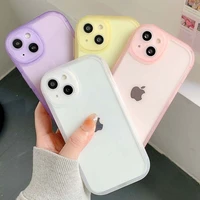 soft clear candy colors phone case for iphone 13 12 11 pro max x xr xs max flower bow shape camera protection shockproof cover