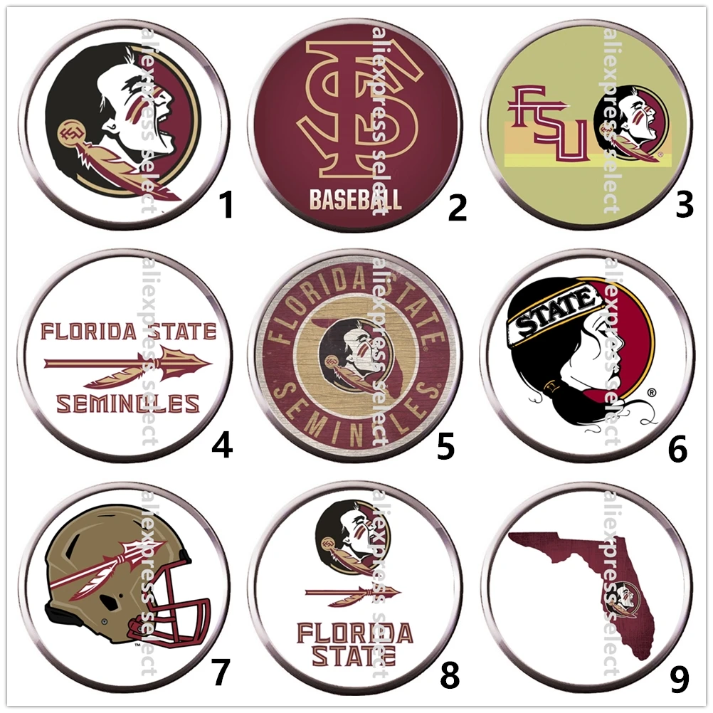 12 мм застежка с логотипом футбольной команды штата Флорида и семинола подвеска